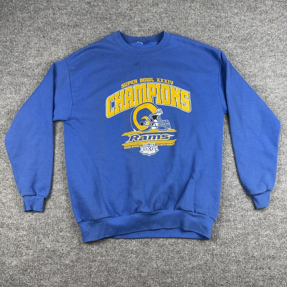 Vintage St Louis Rams Sweatshirt Mens XL NFL Football Super Bowl XXXIV Champions